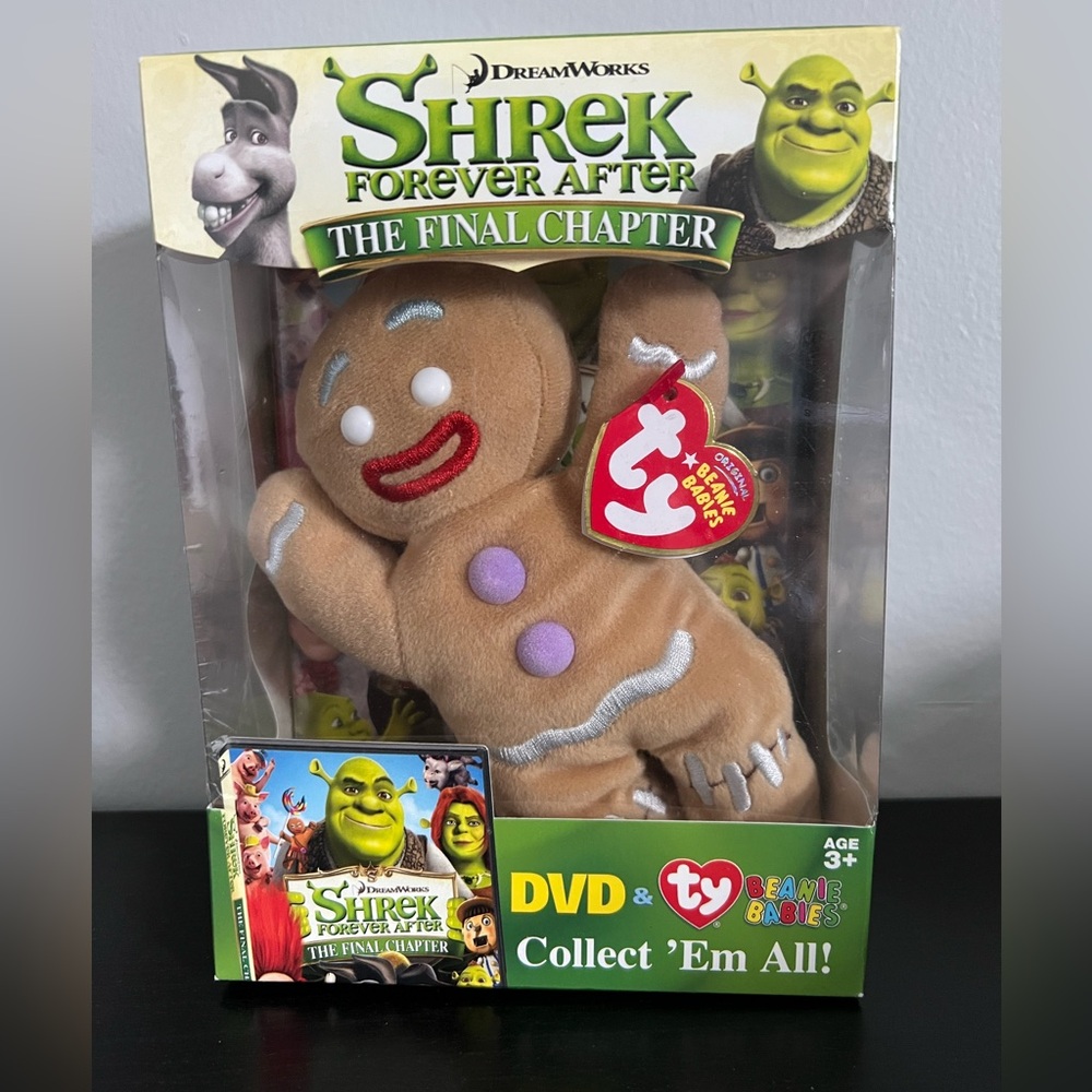 TY Beanie Baby MWMT with Dreamworks Shrek Forever After DVD